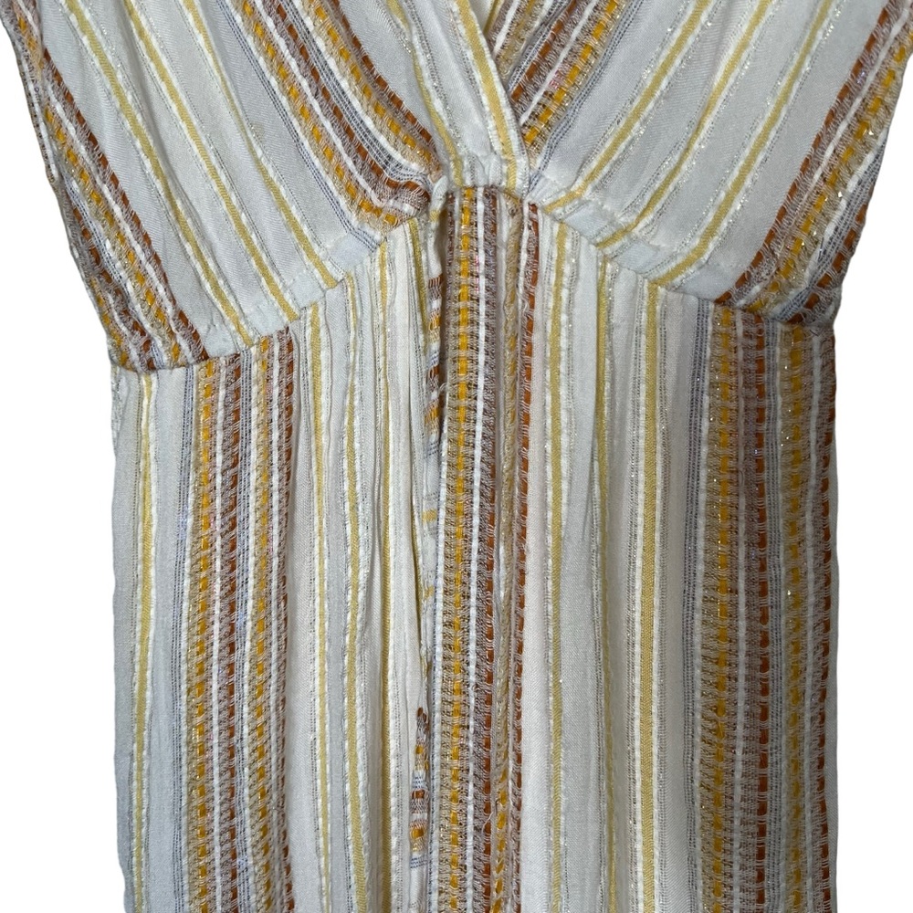 Blue Island Beach Dress Coverup Metallic Maxi Size Medium - Picture 4 of 16